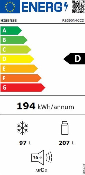 COMBI. NO FROST HISENSE G.B. RB390N4CCD